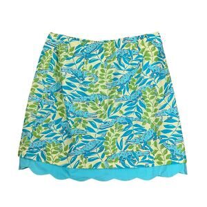 VTG Lilly Pulitzer Skirt Everglades Alligator Mini Preppy Resort Vacation 0